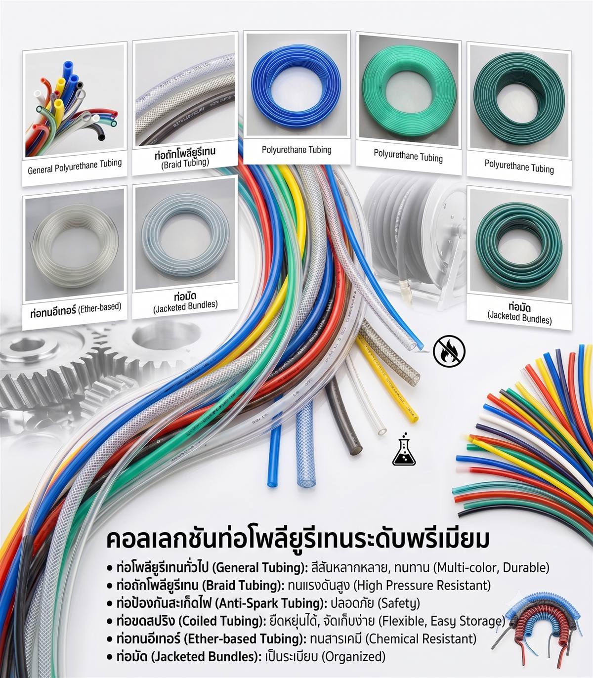ผลิตภัณฑ์ท่อโพลียูรีเทนสำหรับงานนิวเมติก LANGCHI